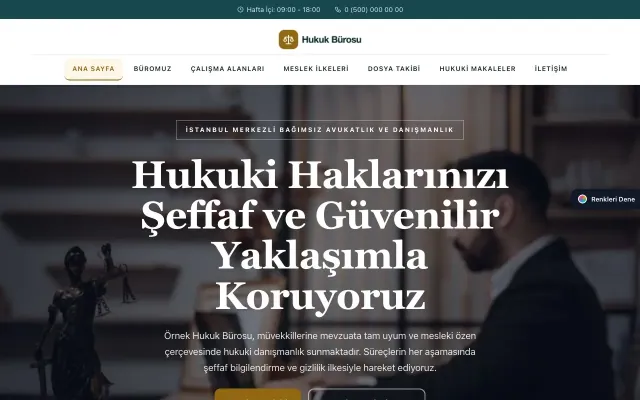 Avukat ve Hukuk Bürosu için Zigzag Petrol Amber – Avukat ve Hukuk Bürosu Web Sitesi ana sayfa görünümü