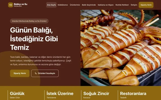 Balıkçı ve Su Ürünleri için Blok Bordo Amber – Balıkçı ve Su Ürünleri Web Sitesi ana sayfa görünümü