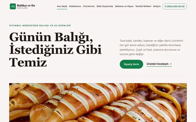 Balıkçı ve Su Ürünleri için Dergi Editoryal Kahve Yeşil – Balıkçı ve Su Ürünleri Web Sitesi ana sayfa görünümü