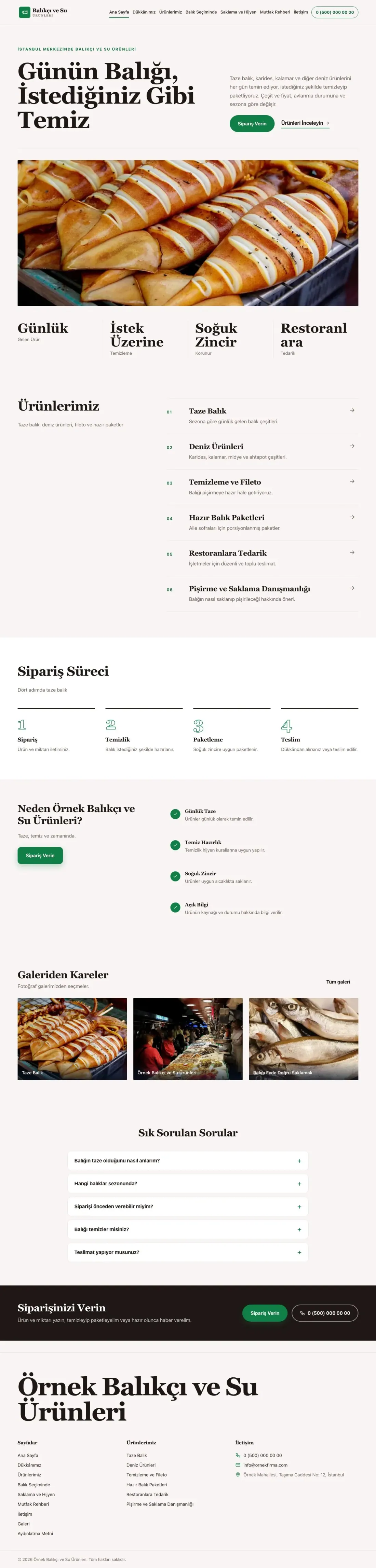 Balıkçı ve Su Ürünleri için Dergi Editoryal Kahve Yeşil – Balıkçı ve Su Ürünleri Web Sitesi ana sayfa görünümü