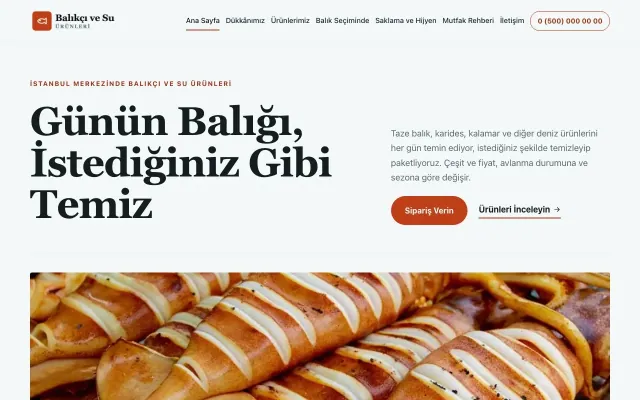 Balıkçı ve Su Ürünleri için Dergi Editoryal Petrol Turuncu – Balıkçı ve Su Ürünleri Web Sitesi ana sayfa görünümü