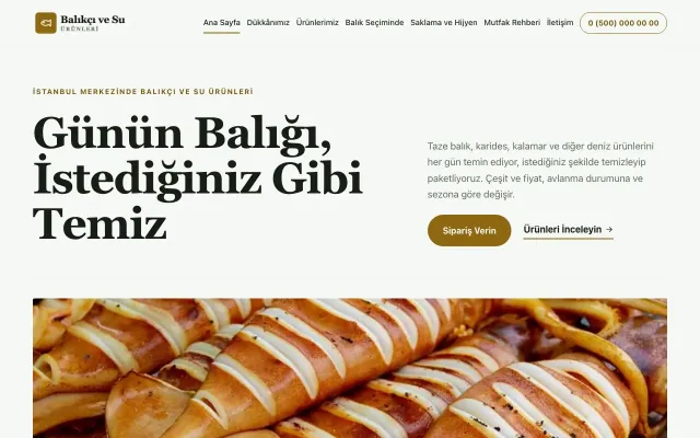 Balıkçı ve Su Ürünleri için Dergi Editoryal Yeşil Amber – Balıkçı ve Su Ürünleri Web Sitesi ana sayfa görünümü