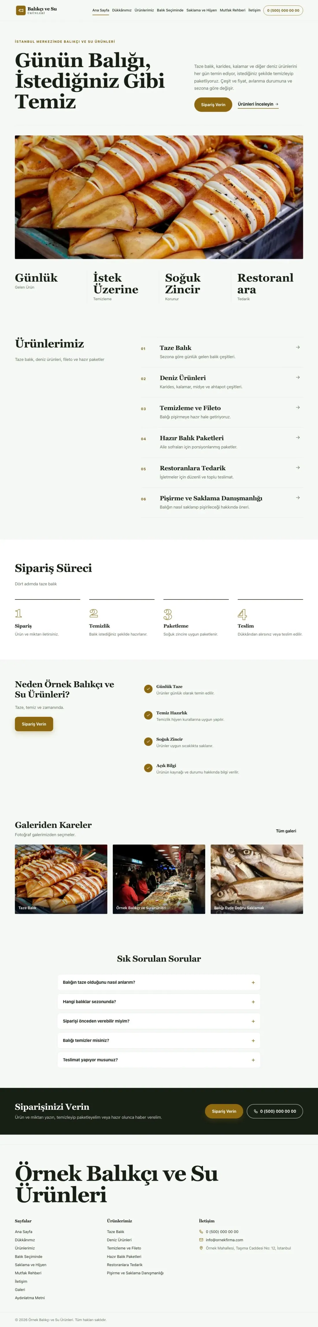 Balıkçı ve Su Ürünleri için Dergi Editoryal Yeşil Amber – Balıkçı ve Su Ürünleri Web Sitesi ana sayfa görünümü