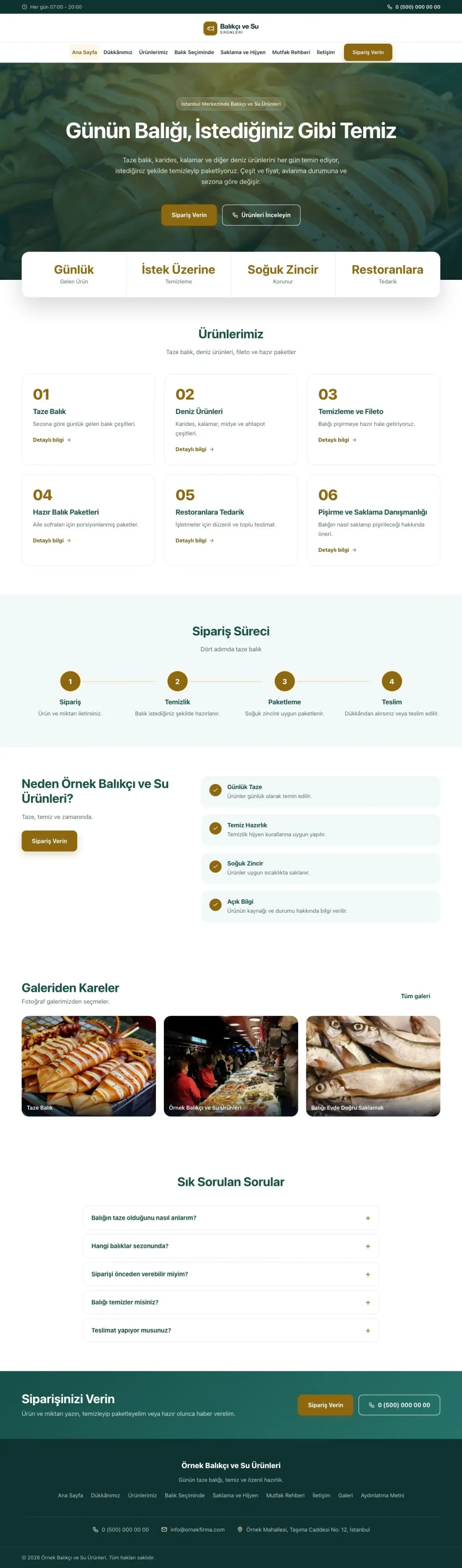 Balıkçı ve Su Ürünleri için Merkez Petrol Amber – Balıkçı ve Su Ürünleri Web Sitesi ana sayfa görünümü