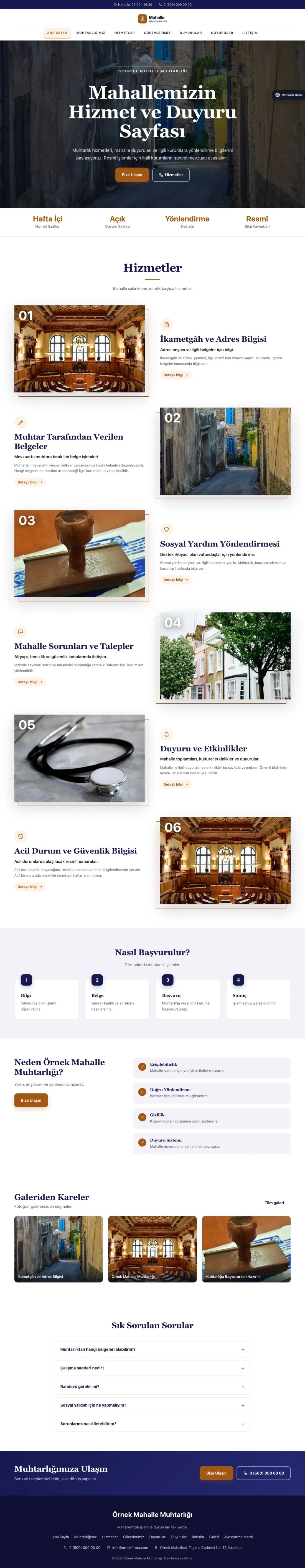 Belediye ve Muhtarlık için Zigzag Lacivert Turuncu – Belediye ve Muhtarlık Web Sitesi ana sayfa görünümü
