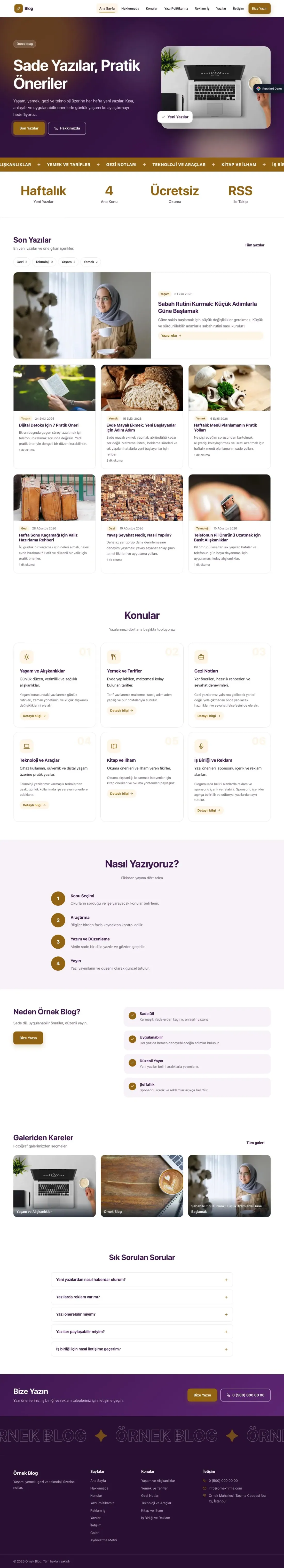 Blog Sitesi için Hareketli Mor Turuncu – Blog Sitesi Web Sitesi ana sayfa görünümü
