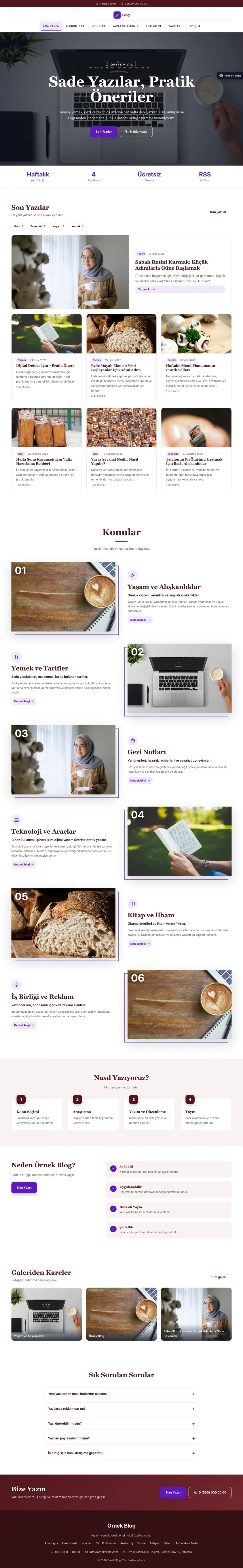 Blog Sitesi için Zigzag Bordo Mor – Blog Sitesi Web Sitesi ana sayfa görünümü