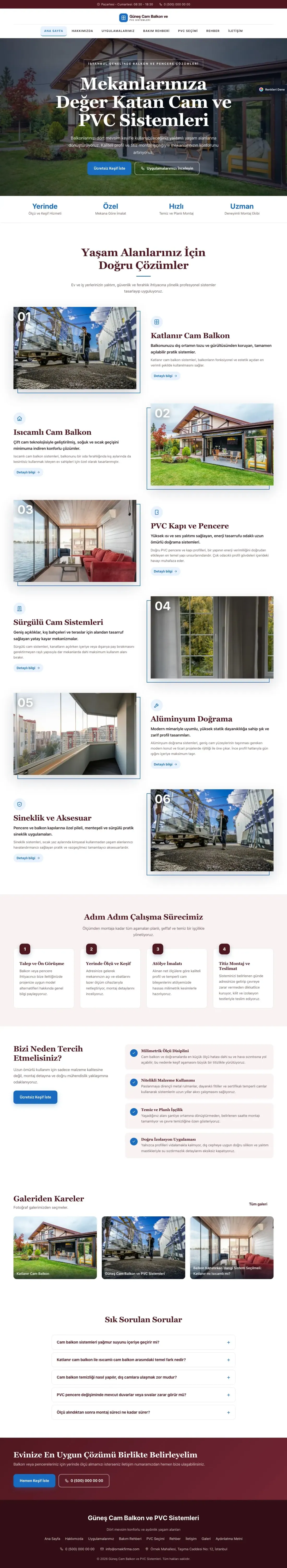 Cam Balkon ve PVC için Zigzag Bordo Mavi – Cam Balkon ve PVC Web Sitesi ana sayfa görünümü