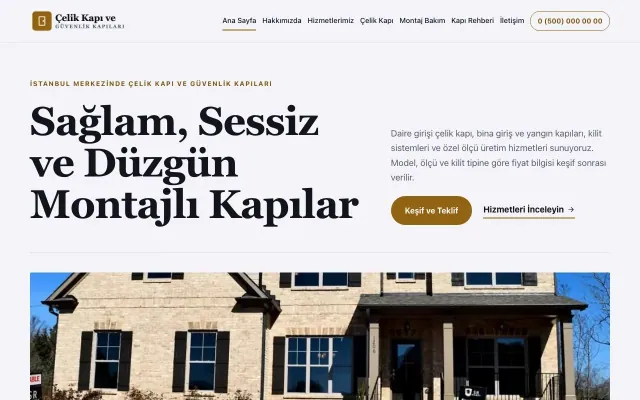 Çelik Kapı ve Güvenlik Kapıları için Dergi Editoryal Lacivert Turuncu – Çelik Kapı ve Güvenlik Kapıları Web Sitesi ana sayfa görünümü