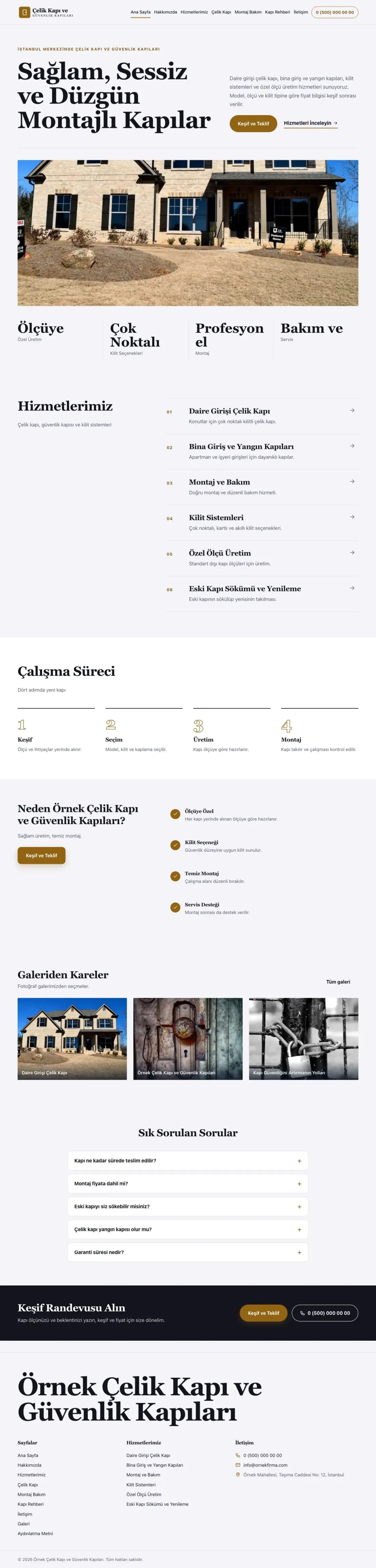 Çelik Kapı ve Güvenlik Kapıları için Dergi Editoryal Lacivert Turuncu – Çelik Kapı ve Güvenlik Kapıları Web Sitesi ana sayfa görünümü