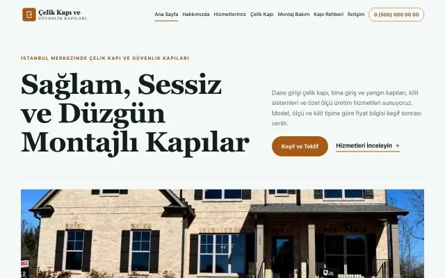 Çelik Kapı ve Güvenlik Kapıları için Dergi Editoryal Petrol Turuncu – Çelik Kapı ve Güvenlik Kapıları Web Sitesi ana sayfa görünümü