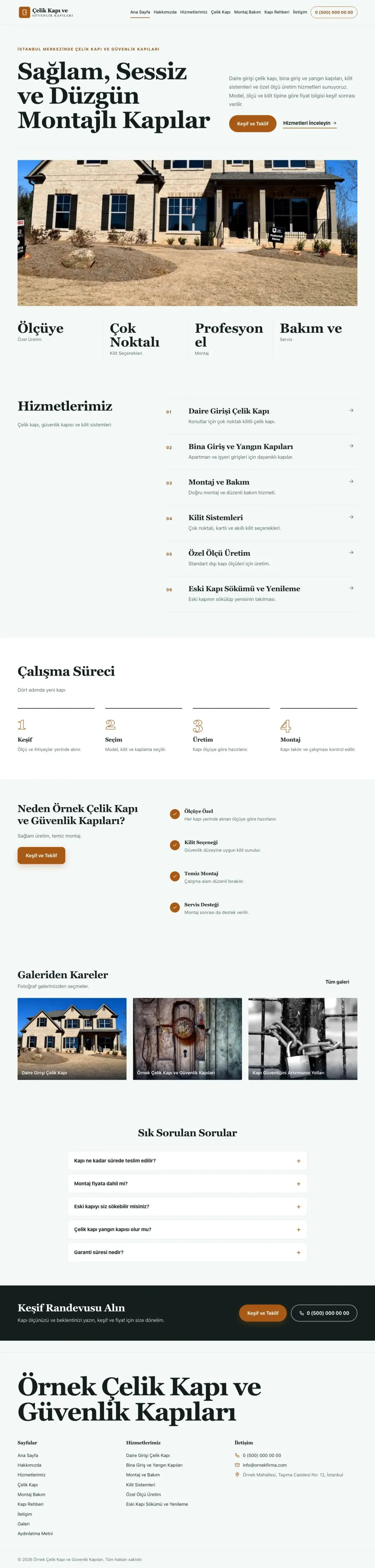 Çelik Kapı ve Güvenlik Kapıları için Dergi Editoryal Petrol Turuncu – Çelik Kapı ve Güvenlik Kapıları Web Sitesi ana sayfa görünümü