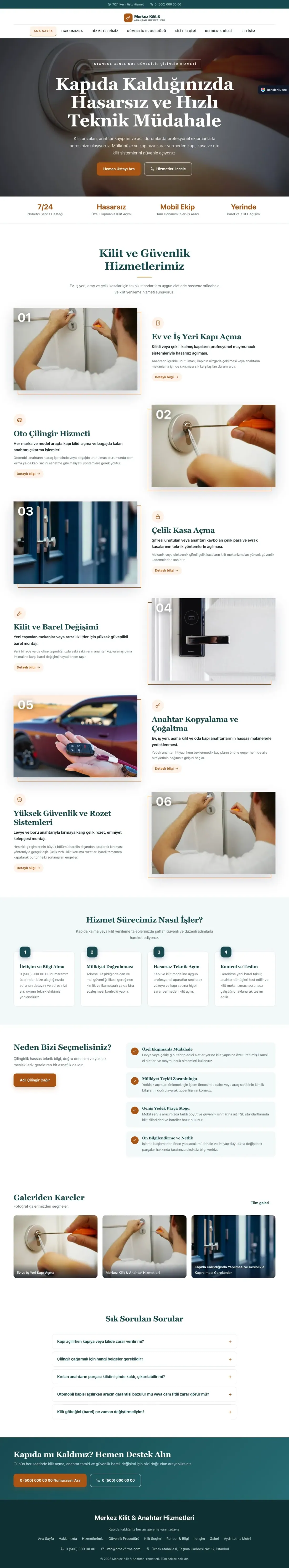 Çilingir için Zigzag Petrol Turuncu – Çilingir Web Sitesi ana sayfa görünümü