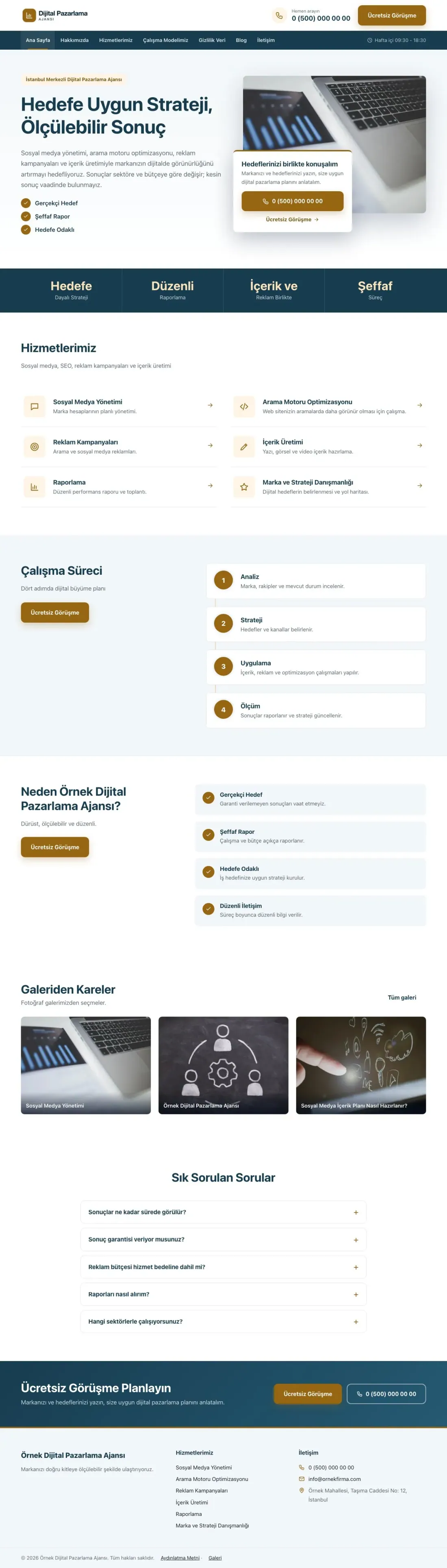 Dijital Pazarlama Ajansı için Bölünmüş Mavi Turuncu – Dijital Pazarlama Ajansı Web Sitesi ana sayfa görünümü