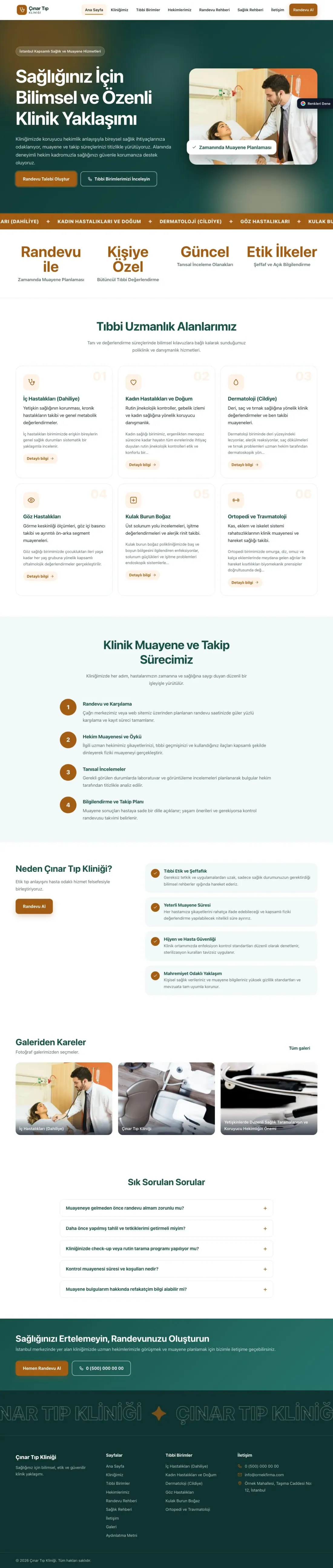 Doktor ve Klinik için Hareketli Petrol Turuncu – Doktor ve Klinik Web Sitesi ana sayfa görünümü