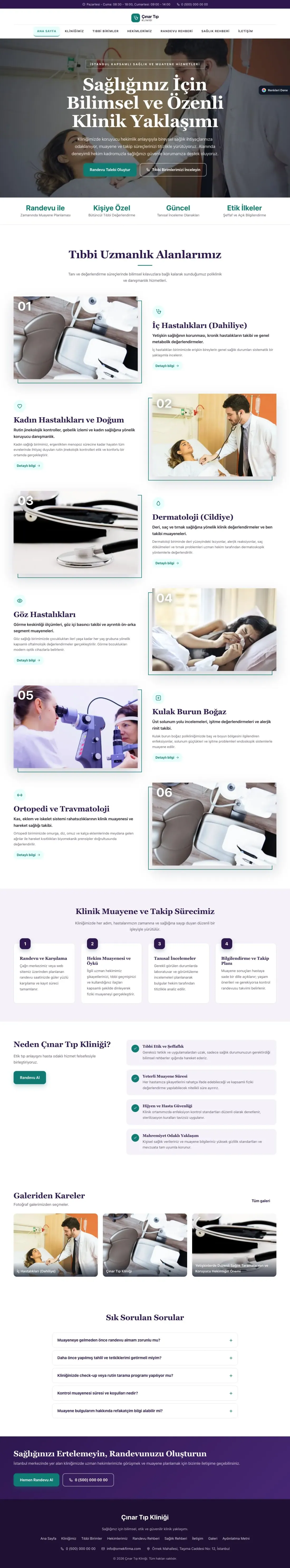 Doktor ve Klinik için Zigzag Mor Turkuaz – Doktor ve Klinik Web Sitesi ana sayfa görünümü