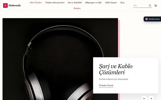 Elektronik için Lookbook Lacivert Pembe – Elektronik E-ticaret Sitesi ana sayfa görünümü