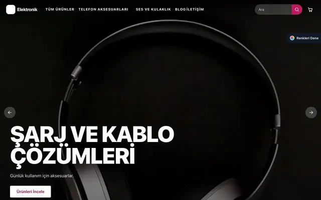 Elektronik için Sahne Mor Pembe – Elektronik E-ticaret Sitesi ana sayfa görünümü