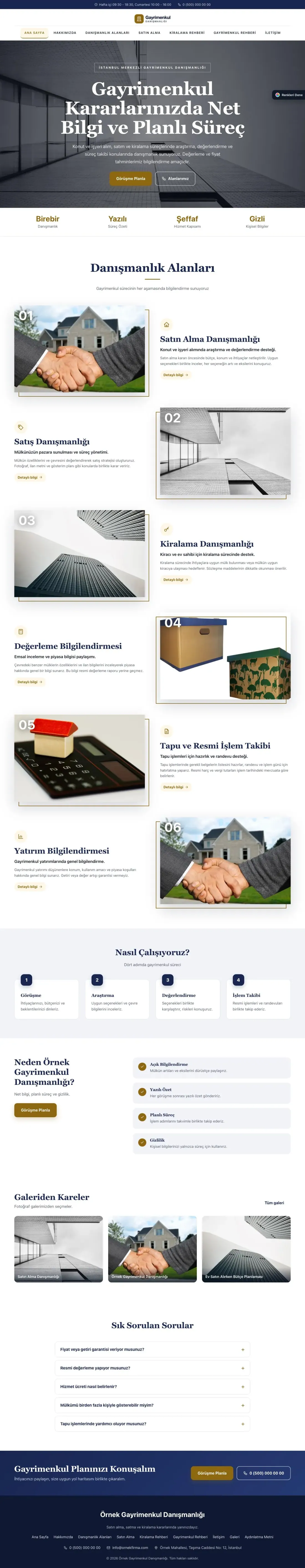 Emlak Danışmanlığı için Zigzag Lacivert Amber – Emlak Danışmanlığı Web Sitesi ana sayfa görünümü