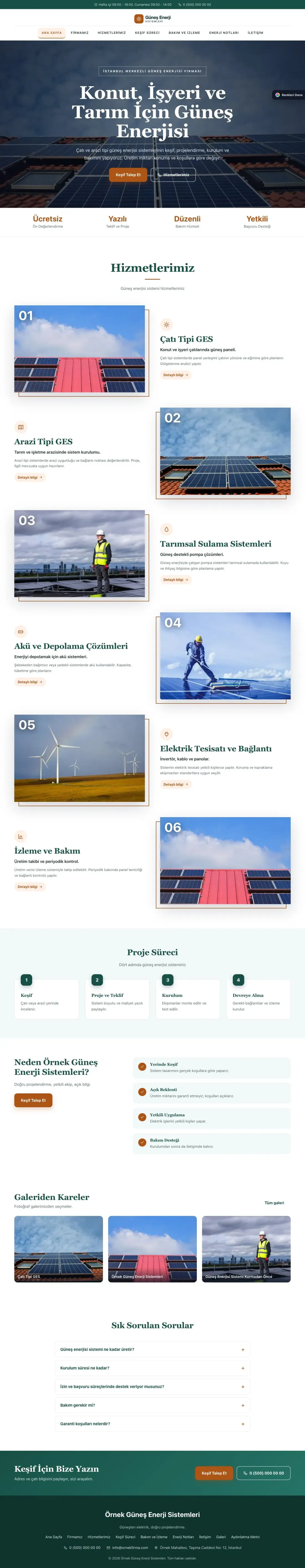 Enerji ve Güneş için Zigzag Petrol Turuncu – Enerji ve Güneş Web Sitesi ana sayfa görünümü