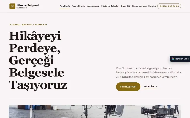 Film ve Belgesel Tanıtımı için Dergi Editoryal Bordo Amber – Film ve Belgesel Tanıtımı Web Sitesi ana sayfa görünümü