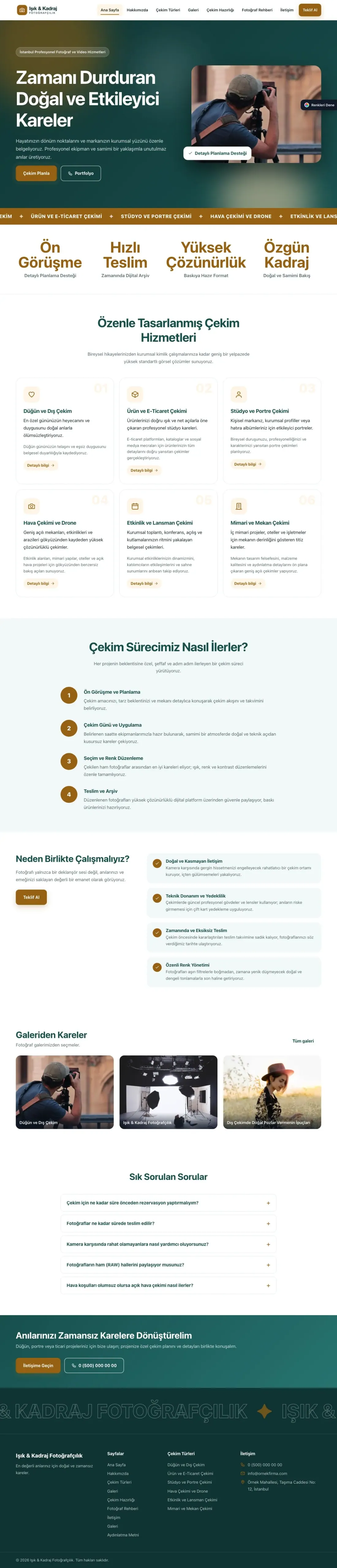 Fotoğrafçı için Hareketli Petrol Turuncu – Fotoğrafçı Web Sitesi ana sayfa görünümü