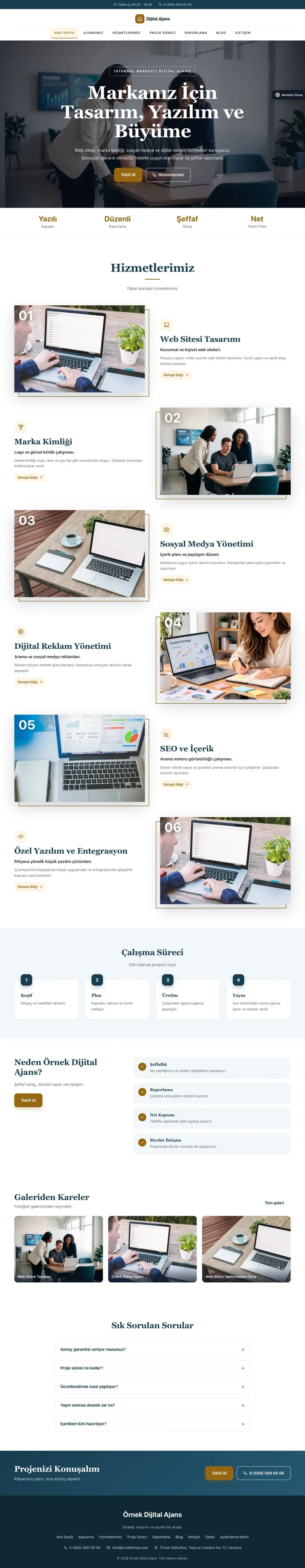 Freelancer ve Ajans için Zigzag Mavi Turuncu – Freelancer ve Ajans Web Sitesi ana sayfa görünümü
