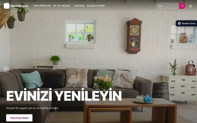 Genel Mağaza için Sahne Zeytin Pembe – Genel Mağaza E-ticaret Sitesi ana sayfa görünümü