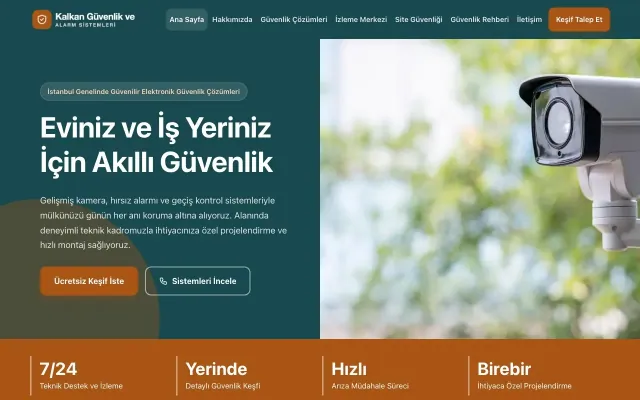 Blok Petrol Turuncu – Güvenlik ve Alarm Web Sitesi ana sayfa görünümü