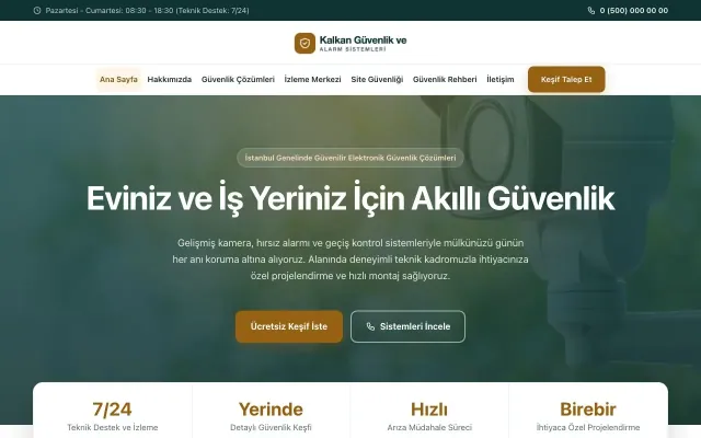 Merkez Petrol Turuncu – Güvenlik ve Alarm Web Sitesi ana sayfa görünümü