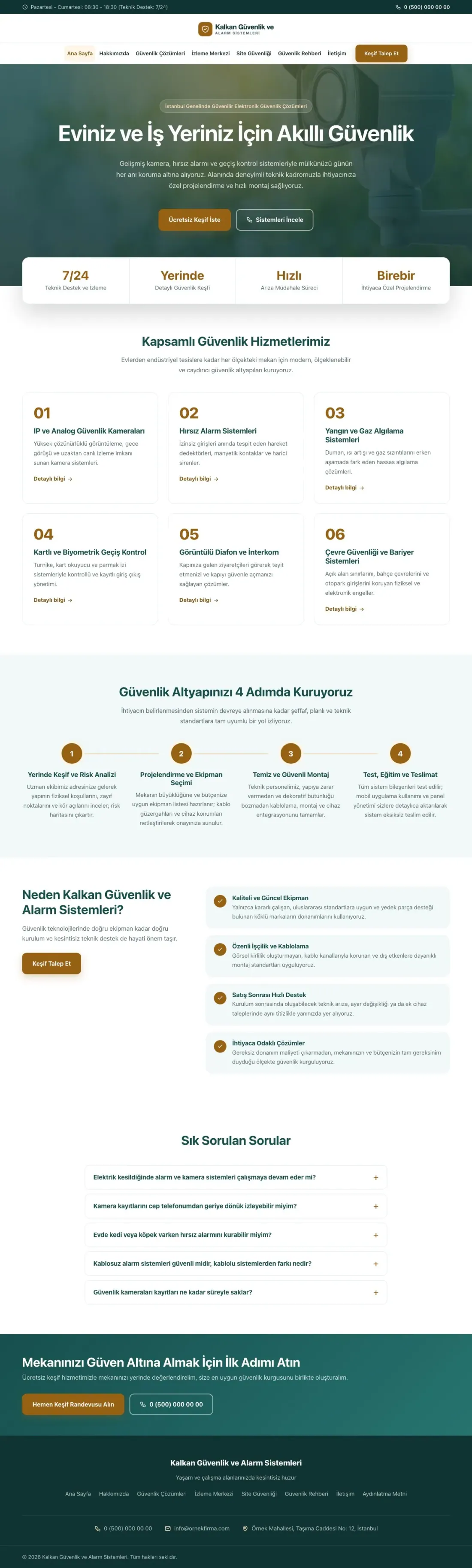 Merkez Petrol Turuncu – Güvenlik ve Alarm Web Sitesi ana sayfa görünümü