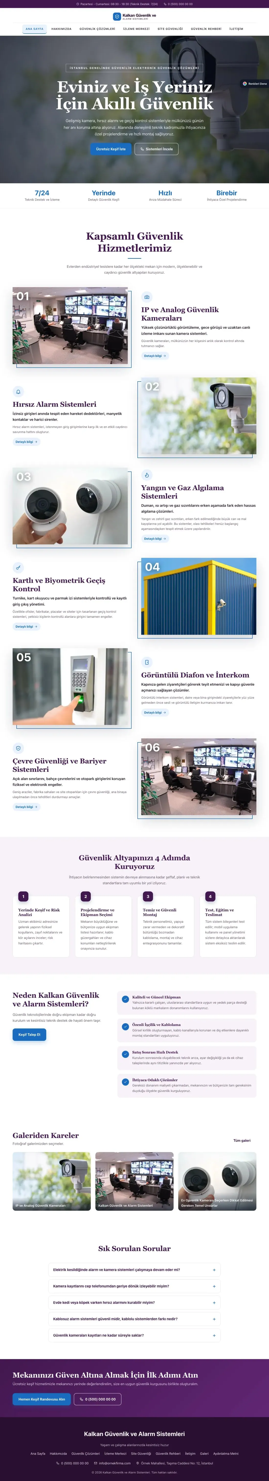 Güvenlik ve Alarm için Zigzag Mor Mavi – Güvenlik ve Alarm Web Sitesi ana sayfa görünümü