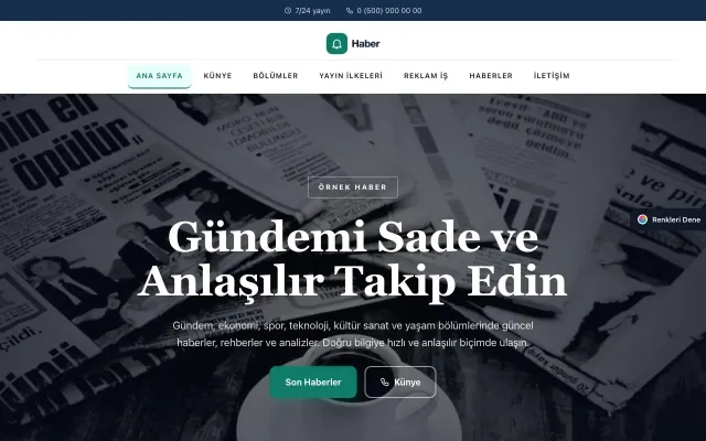 Haber Sitesi için Zigzag Mavi Turkuaz – Haber Sitesi Web Sitesi ana sayfa görünümü
