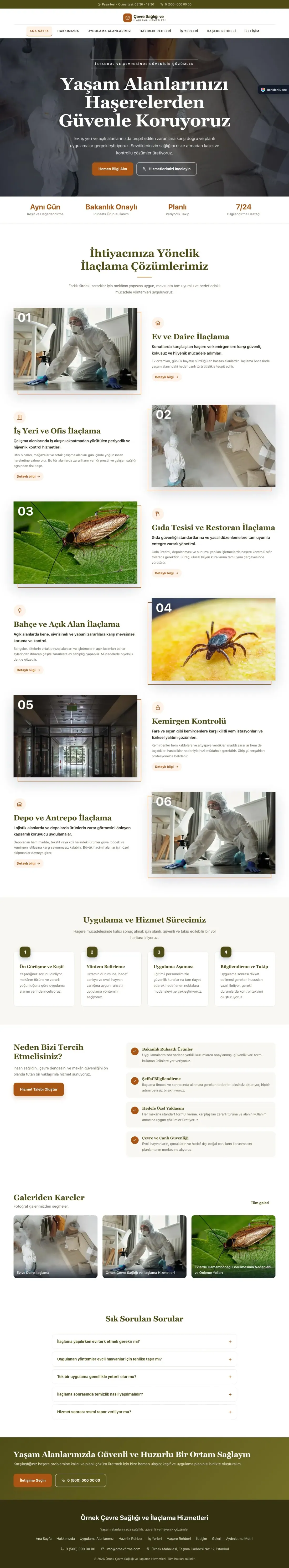 Haşere İlaçlama için Zigzag Zeytin Turuncu – Haşere İlaçlama Web Sitesi ana sayfa görünümü