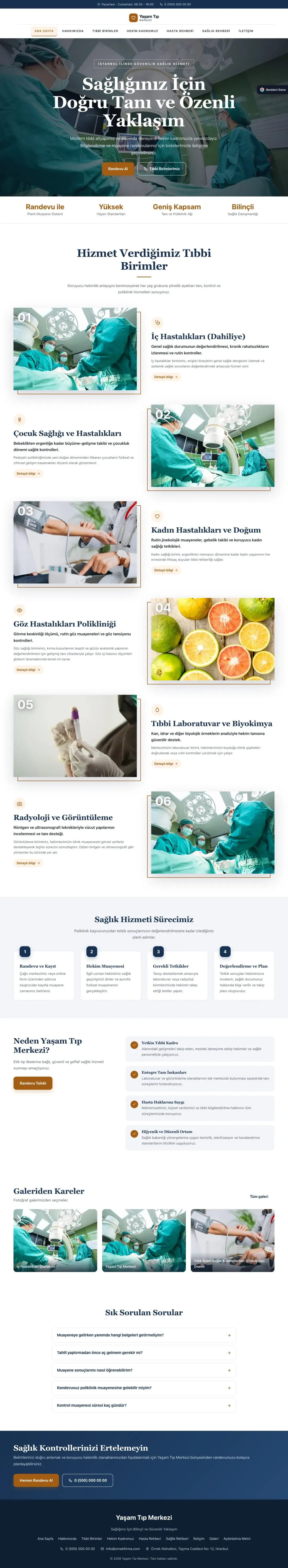 Hastane ve Poliklinik için Zigzag Mavi Turuncu – Hastane ve Poliklinik Web Sitesi ana sayfa görünümü
