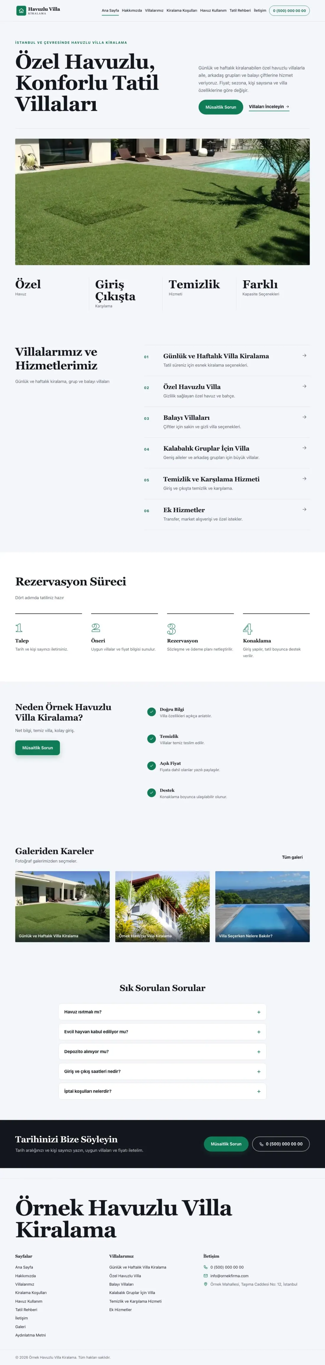 Havuzlu Villa Kiralama için Dergi Editoryal Lacivert Turkuaz – Havuzlu Villa Kiralama Web Sitesi ana sayfa görünümü