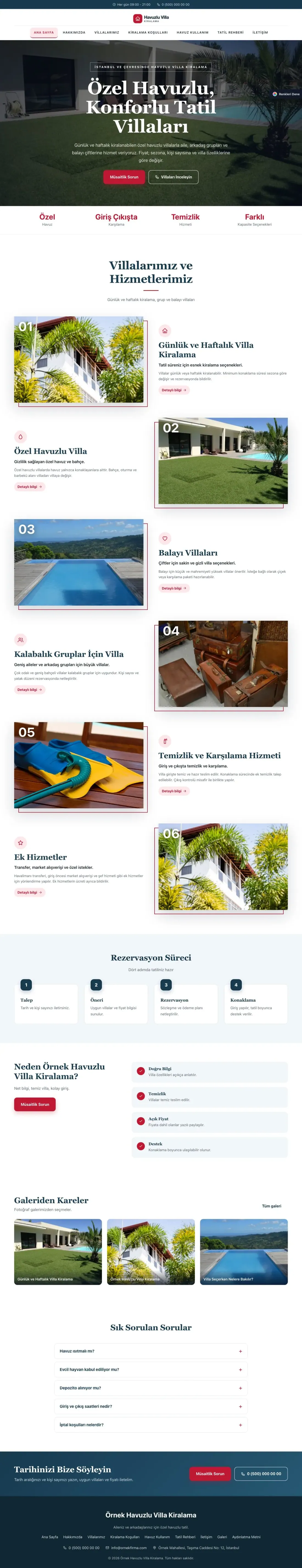 Havuzlu Villa Kiralama için Zigzag Mavi Kırmızı – Havuzlu Villa Kiralama Web Sitesi ana sayfa görünümü
