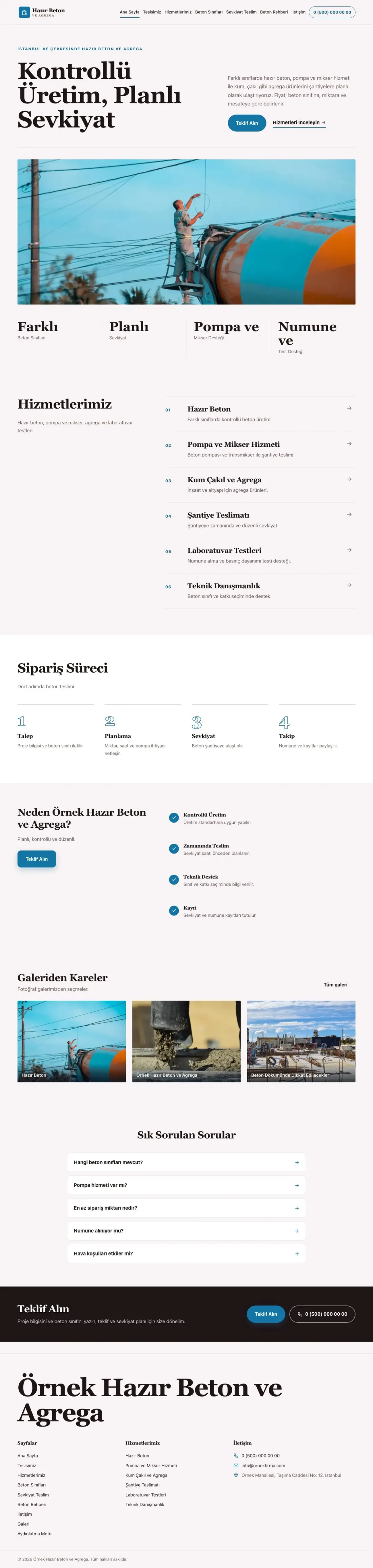 Hazır Beton ve Agrega için Dergi Editoryal Bordo Mavi – Hazır Beton ve Agrega Web Sitesi ana sayfa görünümü