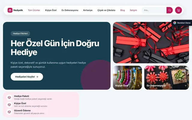 Hediyelik için Bento Mavi Pembe – Hediyelik E-ticaret Sitesi ana sayfa görünümü