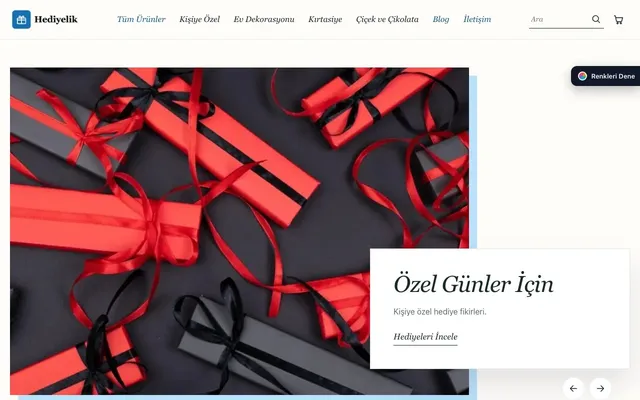 Hediyelik için Lookbook Petrol Mavi – Hediyelik E-ticaret Sitesi ana sayfa görünümü