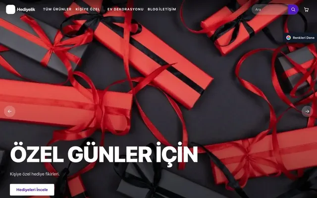 Hediyelik için Sahne Kahve Mor – Hediyelik E-ticaret Sitesi ana sayfa görünümü