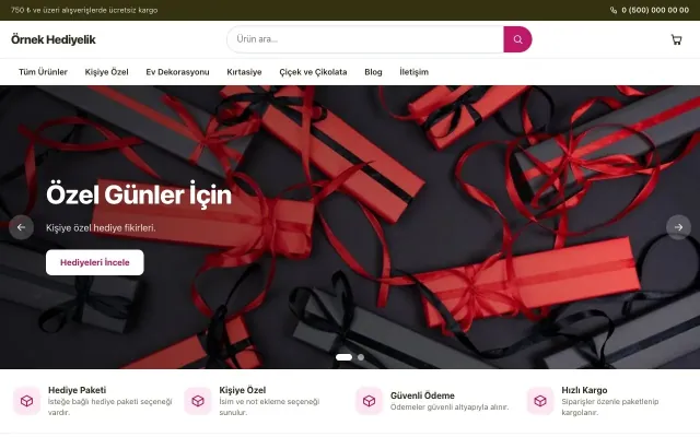 Hediyelik için Vitrin Zeytin Pembe – Hediyelik E-ticaret Sitesi ana sayfa görünümü