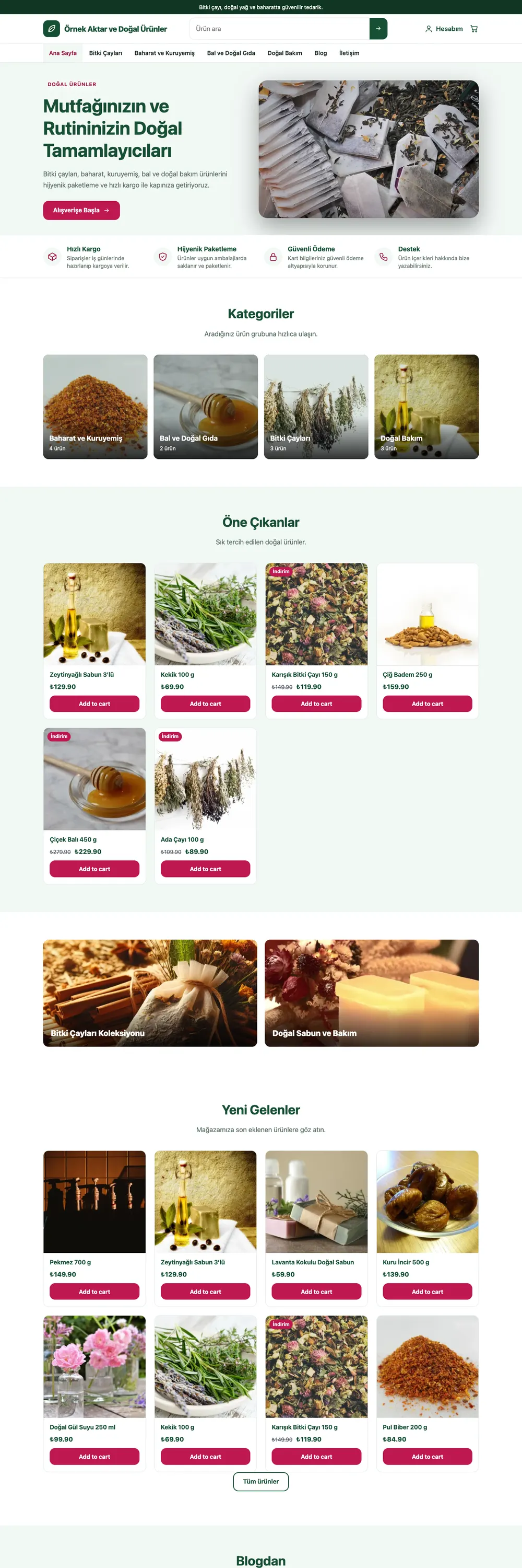 Aktar ve Doğal Ürünler Mağaza Pro WordPress Teması (WooCommerce)