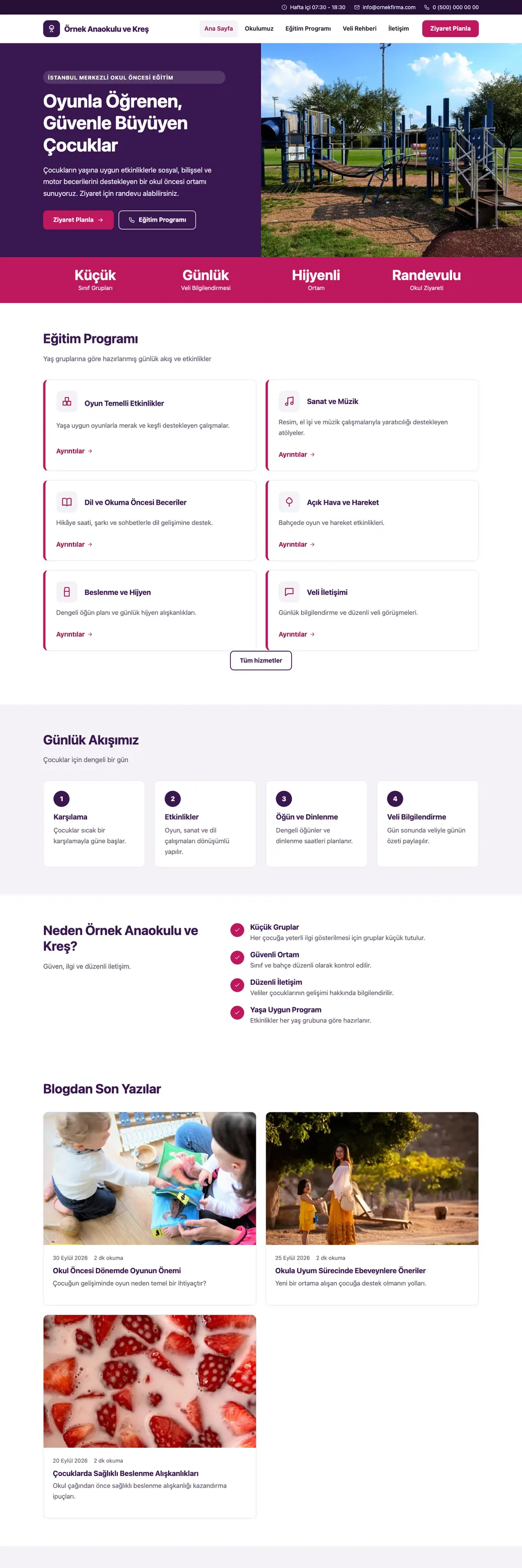 Anaokulu Pro WordPress Teması
