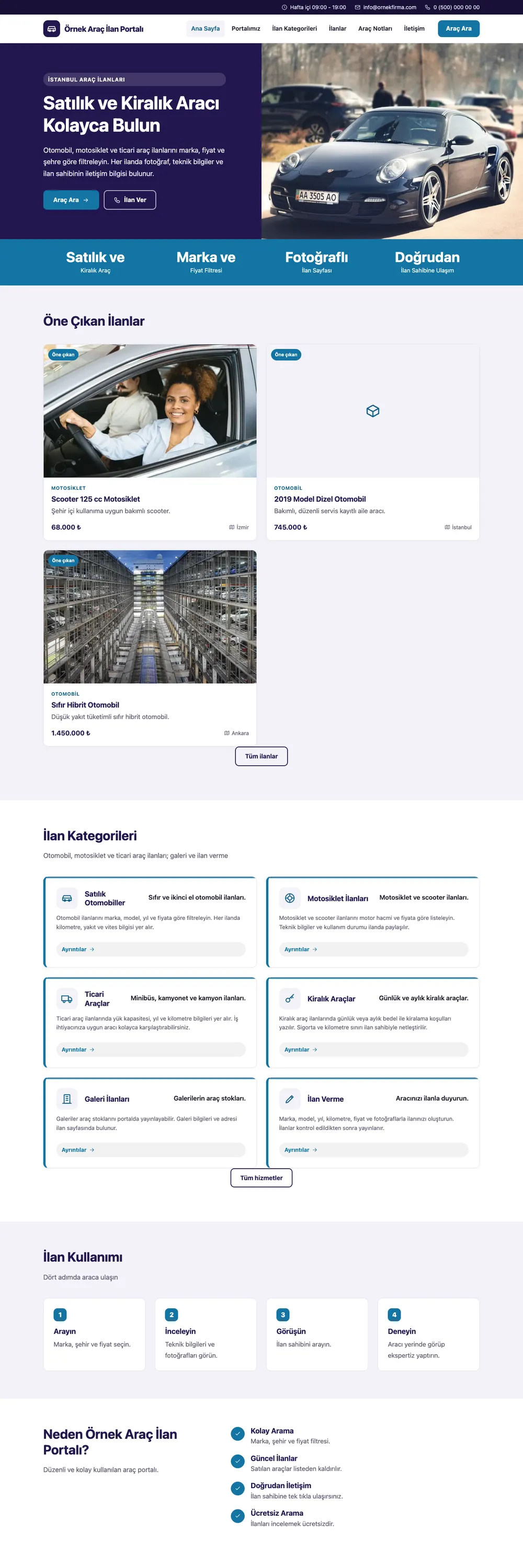 Araç İlan Portalı Pro WordPress Teması