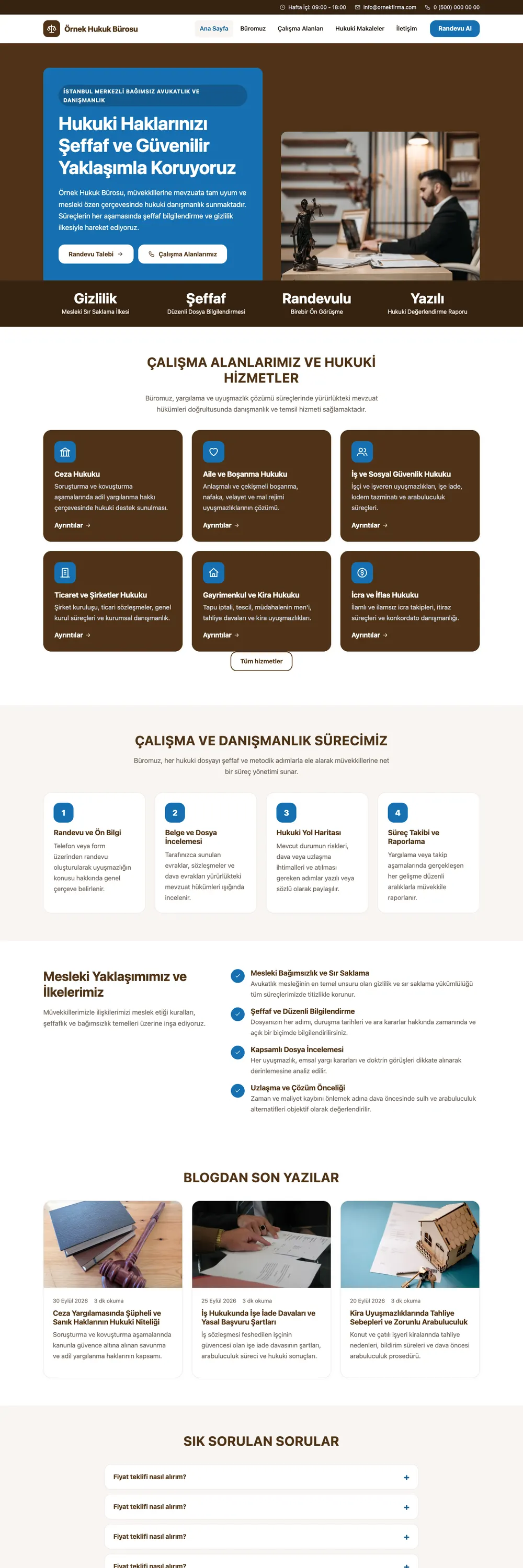 Avukat ve Hukuk Bürosu Pro WordPress Teması ana sayfa önizlemesi