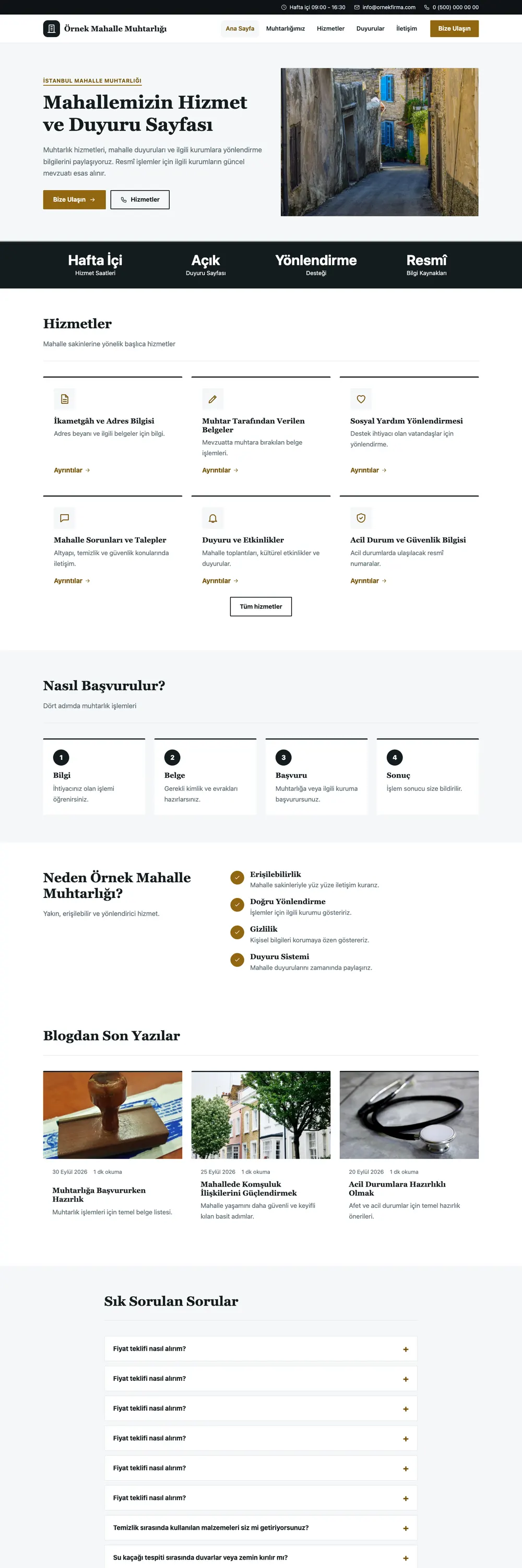 Belediye ve Muhtarlık Pro WordPress Teması
