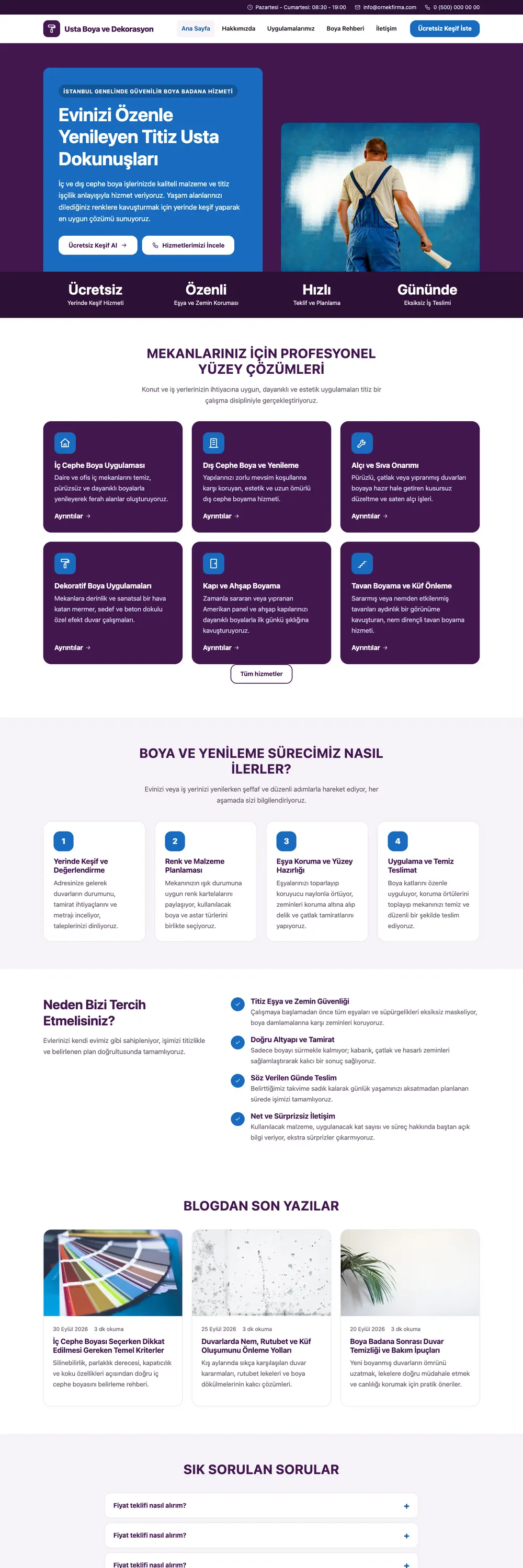 Boya ve Badana Pro WordPress Teması