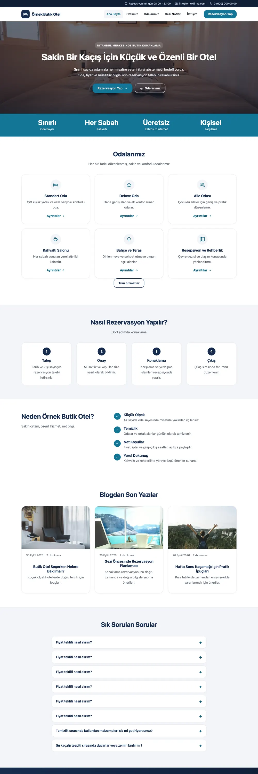 Butik Otel Pro WordPress Teması