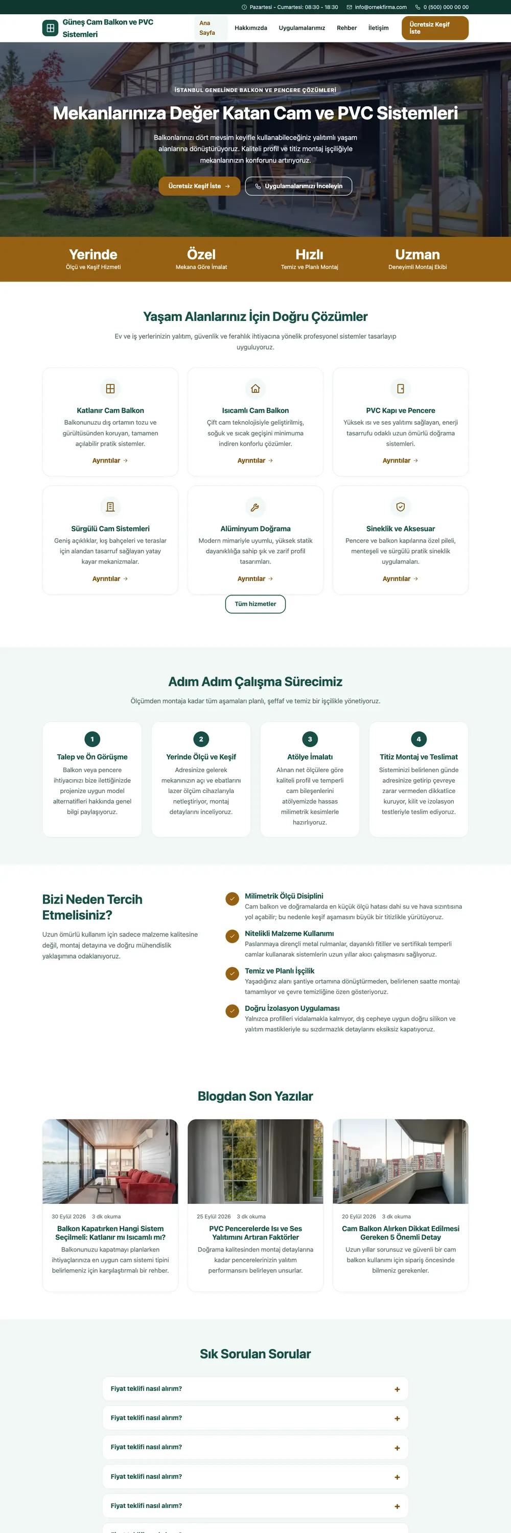 Cam Balkon ve PVC Pro WordPress Teması
